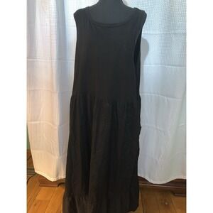Terra And‎ Sky Womens 2X Black Tank Tiered Dress